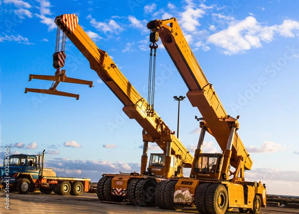 Obraz auto crane on construction site