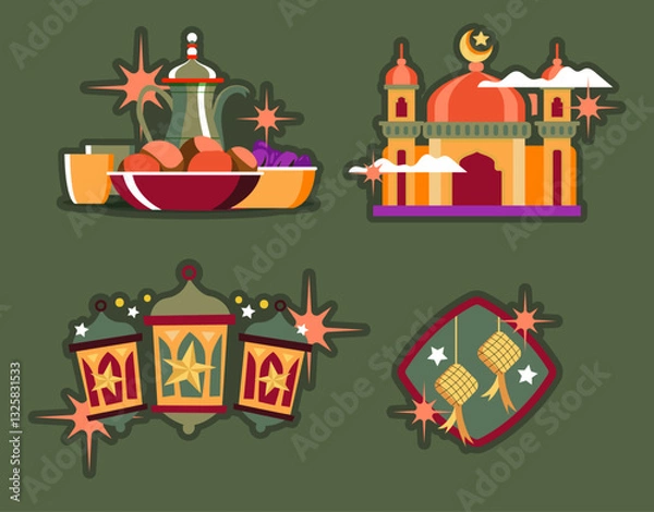 Fototapeta CĐ21 - Set 4 sticker Ramadan