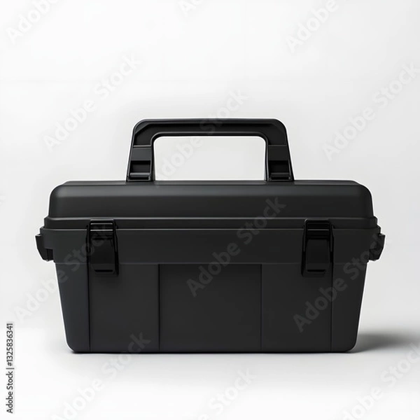 Fototapeta Durable and Functional Toolbox with Industrial Design on White Background