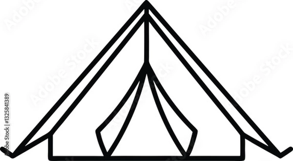 Obraz camping tent line art vector,camping tent outline coloring book page line art drawing