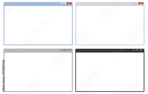 Fototapeta PCウィンドウのインターフェイス フレーム ベクター素材 Windows7風 (.Ai)