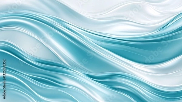 Obraz Rippled ocean streaks in aquamarine and icy silver plain background