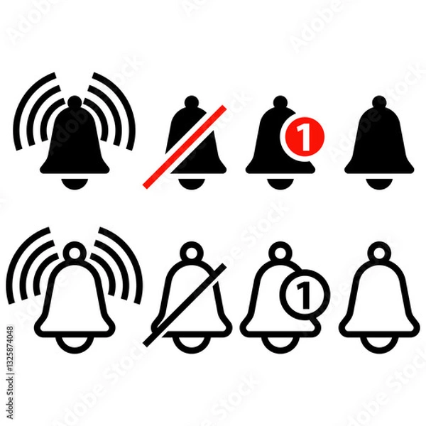Obraz Notification bell icon vector design symbol templates