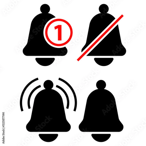 Obraz Notification bell icon vector design symbol templates