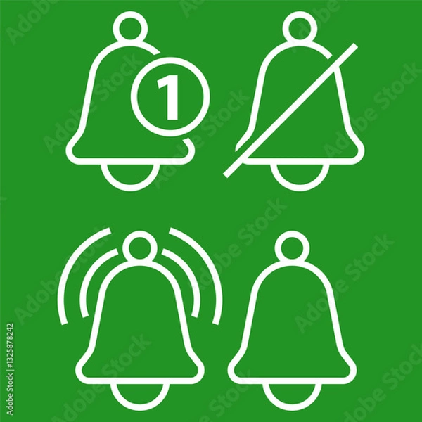 Obraz Notification bell icon vector design symbol templates