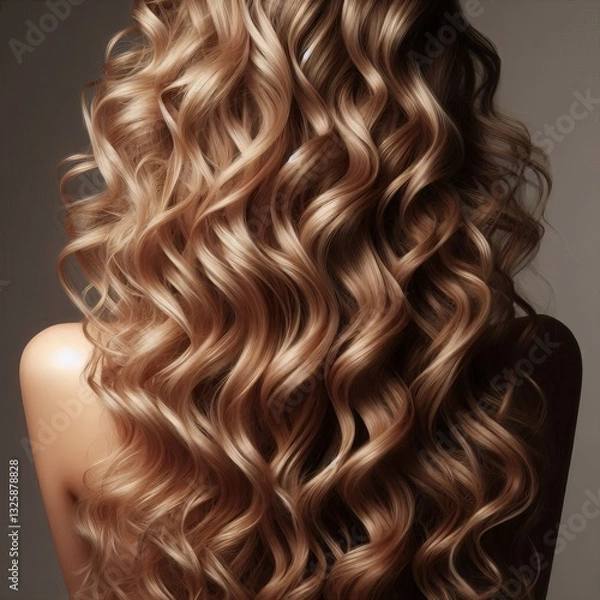 Fototapeta Hair that is naturally light in color and curly offering a uniqu