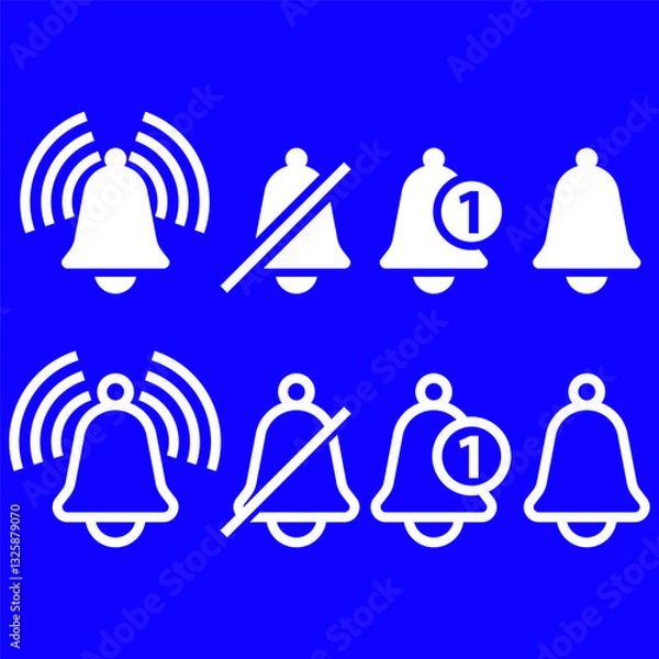 Fototapeta Notification bell icon vector design symbol templates