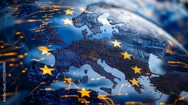 Fototapeta European Union regulation aimed at governing the development with AI technology