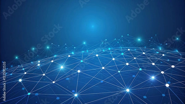 Obraz Abstract geometric network technology 
 futuristic digital network background