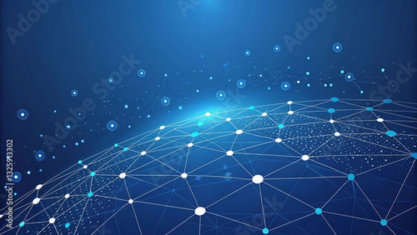 Obraz Abstract geometric network technology 
 futuristic digital network background