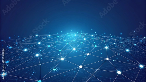 Obraz Abstract geometric network technology 
 futuristic digital network background