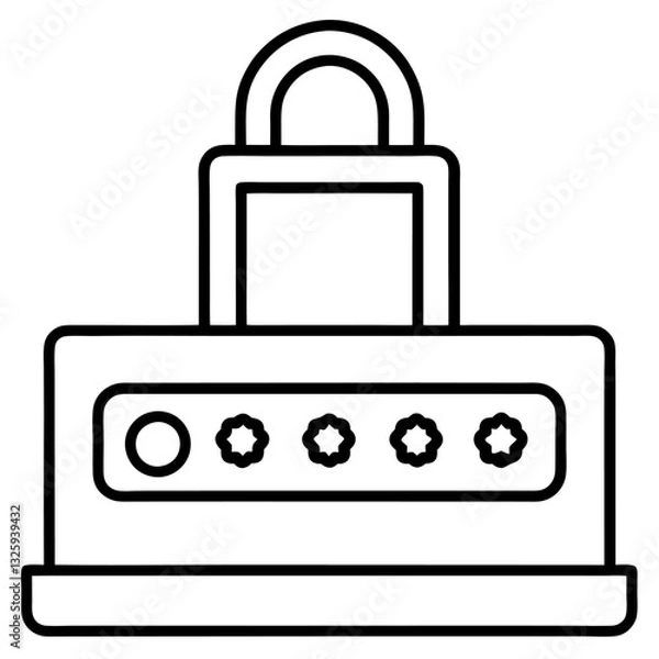 Fototapeta lock security icon vector illustration