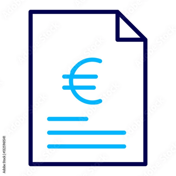 Fototapeta Euro Document Outline Color icon