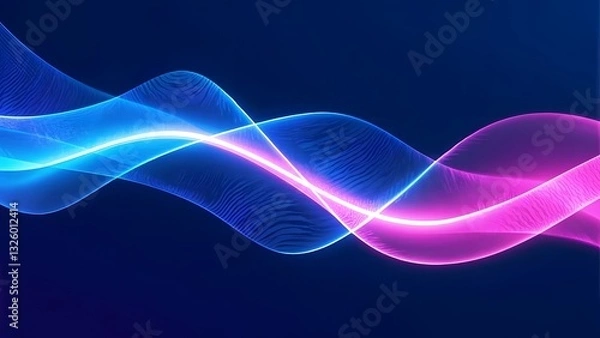 Fototapeta Dynamic abstract light trails in neon pink and blue hues