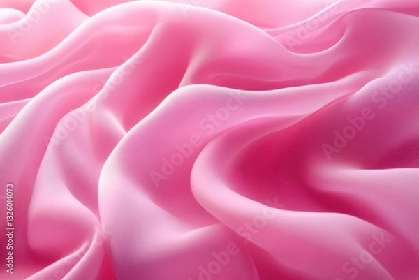 Obraz Close-up of Elegant Pink Silk Fabric Waves, Soft Texture, Abstract Background, Fashion, Romance, Luxury, Drapery, Textile