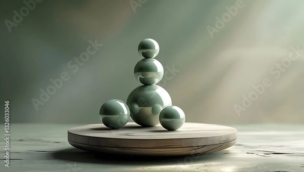 Obraz Minimalist Equilibrium: A Dance of Spheres