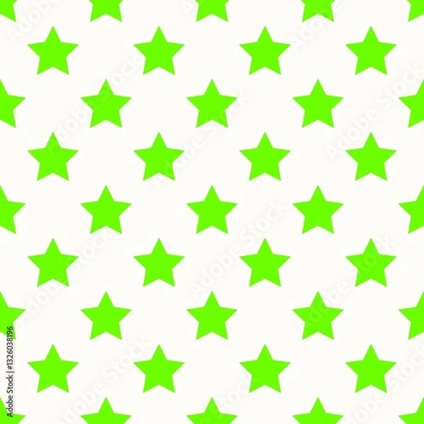 Fototapeta Seamless of Green Star Pattern on White Background