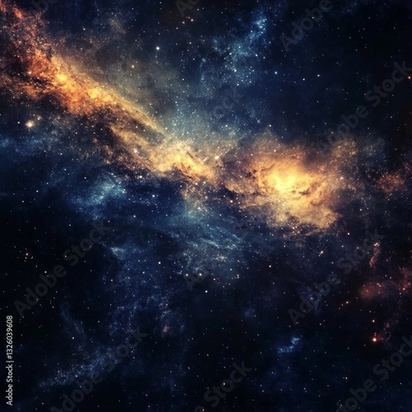 Fototapeta Vast Cosmic Nebula with Beautiful Colors and Stars in Space