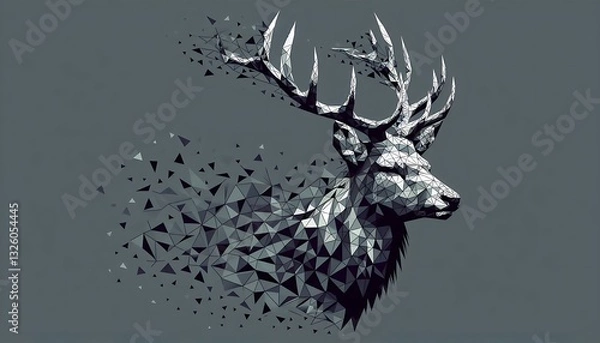 Obraz Geometric Deer: A Fusion of Nature and Art