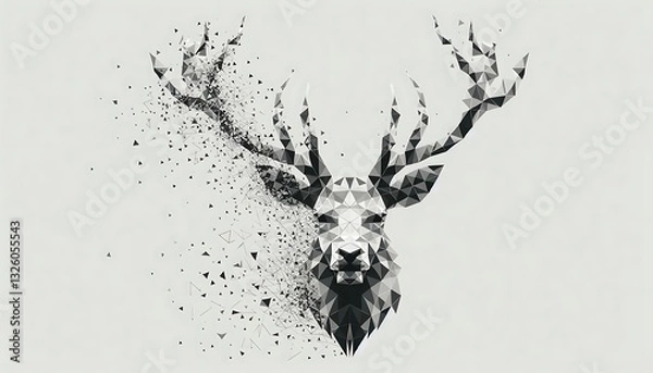 Obraz Fragmented Elegance: The Polygonal Deer