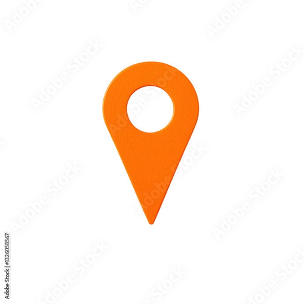 Obraz isolated transparent Background. Minimalist orange pin point with matte finish, perfect for design projects