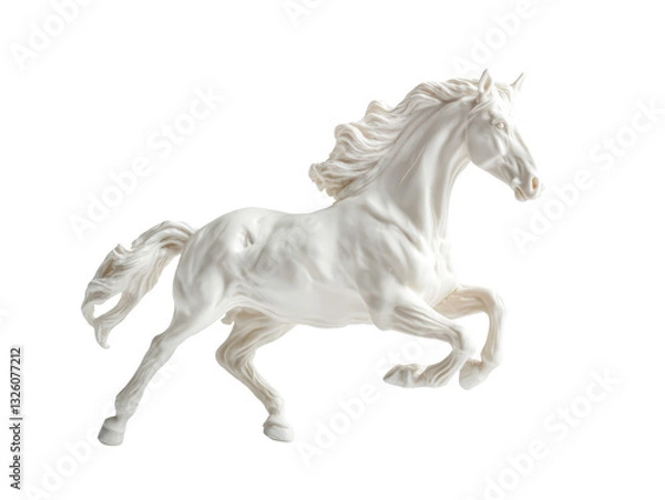 Fototapeta Majestic White Horse in Motion Against a Clean Transparent background Capturing the Essence of Freedom and Graceful Movement