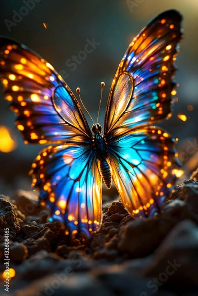 Obraz Papillon lumineux aux couleurs éclatantes