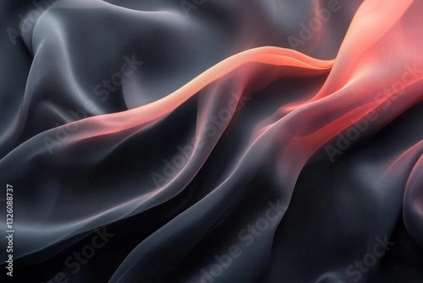 Obraz Abstract Close-up of Flowing Fabric with Light Effect - Texture, Silk, Textile, Elegant, Luxury, Pattern, Modern, Background