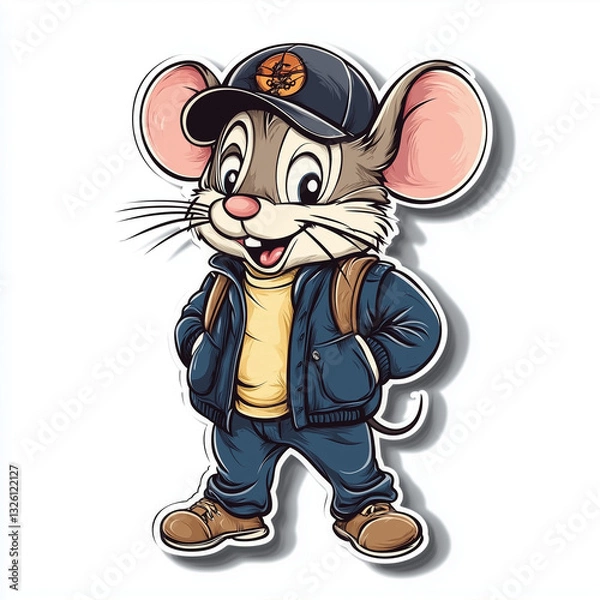 Obraz Funny mouse sticker