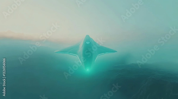 Fototapeta Futuristic minimalistic design with abstract chaos elements