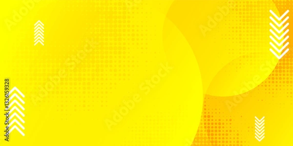 Fototapeta Composition of liquid yellow gradient shapes with geometric circle and dot style. for presentation design, website, print, banner, wallpaper, business card,