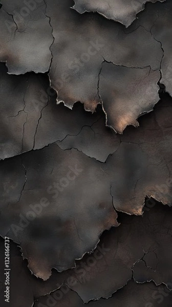 Fototapeta Close-up of a cracked surface revealing unique textures and patterns in natural elements