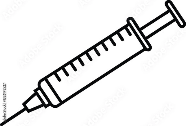 Obraz Syringe injection icon line art , medical syringe outline