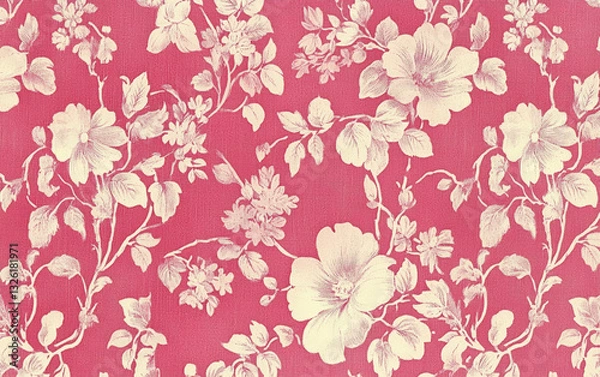 Obraz Retro style floral texture art background
