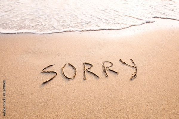 Obraz przepraszam koncepcję, przepraszam i przepraszam