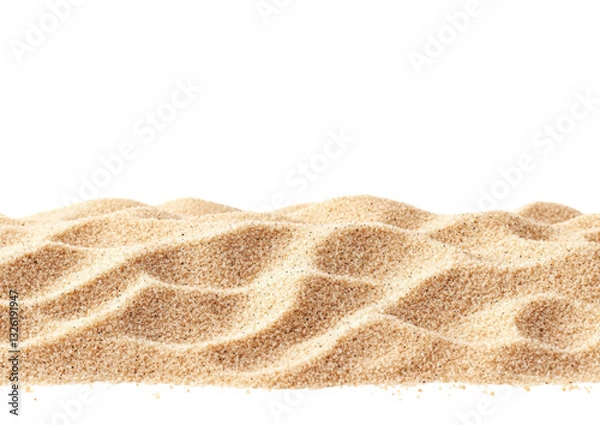 Obraz isolated transparent Background. Smooth sand pile with fine grains and even texture, perfect for relaxation