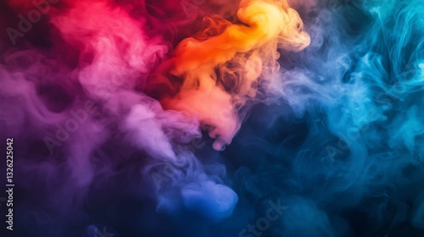 Obraz Colorful smoke swirl creates an abstract backdrop for artistic designs and digital media projects