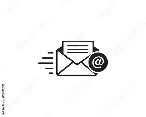 Obraz Envelope icon set. newsletter web buttons. close email letter outline vector symbol.