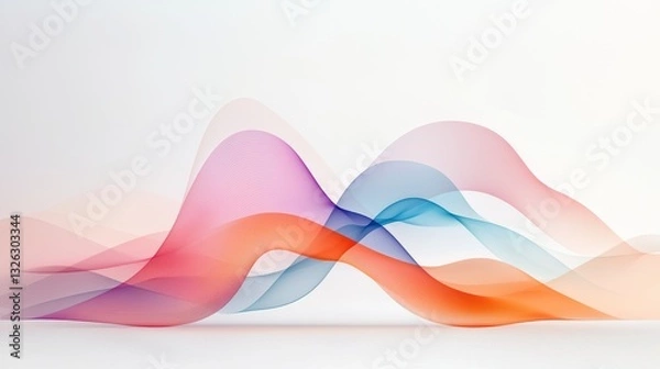 Fototapeta Dynamic color waves flowing abstract art minimalistic design digital environment creative concept