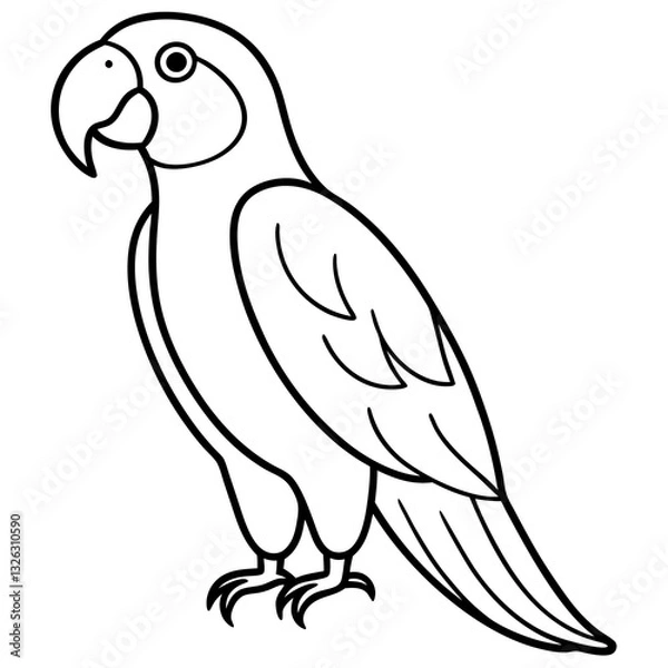 Fototapeta Single Line Parrot Vector Art