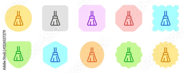 Fototapeta Editable broom stick vector icon. Part of a big icon set family. Perfect for web and app interfaces, presentations, infographics, etc