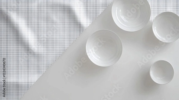 Obraz Modern Houndstooth Checkered Pattern with White Elements for Graphic Design and Fashion Projects