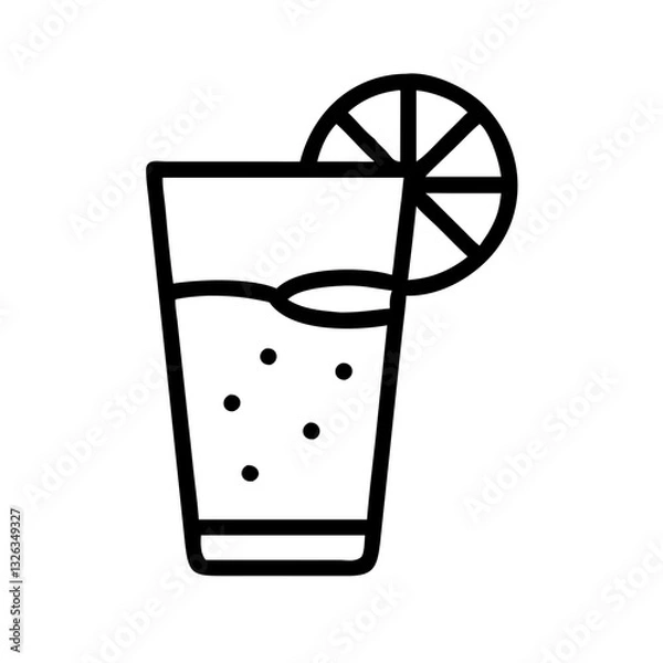 Fototapeta Lemon Soda Summer Food Drinks Minimal Vector Icon