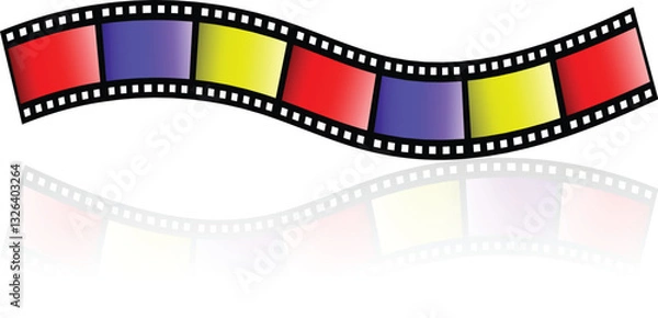 Obraz A Colorful Film Strip and Its Reflection