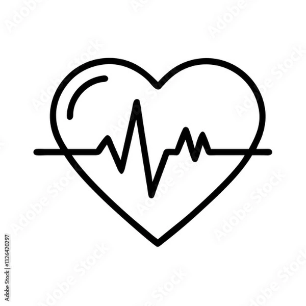 Obraz Heartbeat line in heart shape graphic
