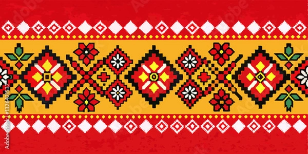 Obraz vector illustration ukrainian folk seamless