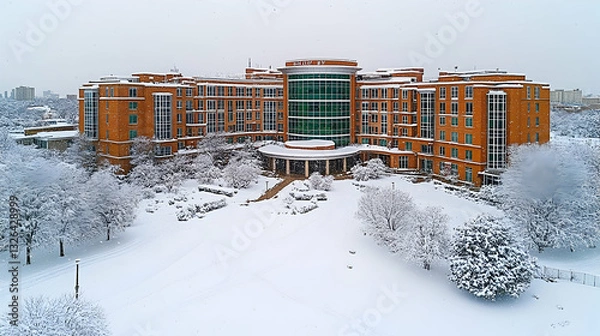 Obraz Snowy hospital complex