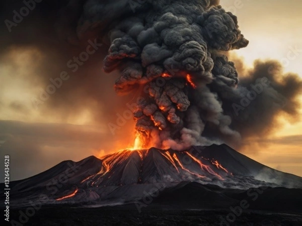 Obraz terrible volcanic eruption