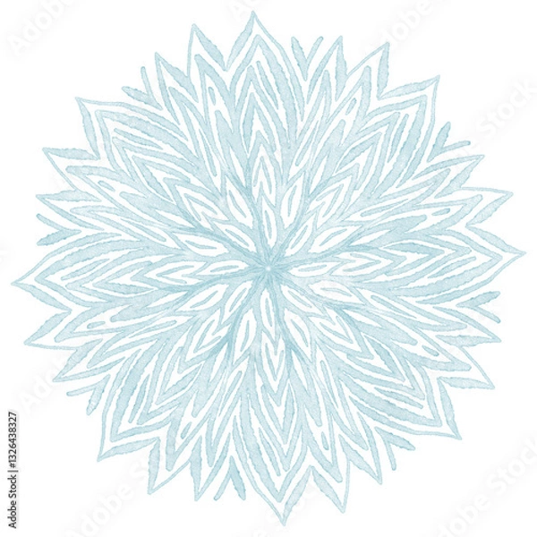 Fototapeta Lace napkin or snowflake in watercolor technique
