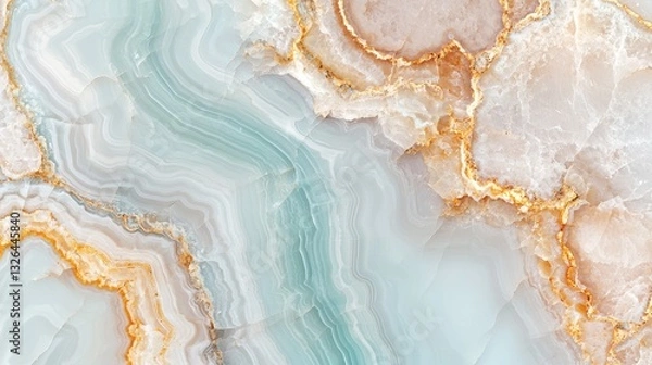 Obraz Beautiful Teal and Beige Agate Stone Abstract Background Design
